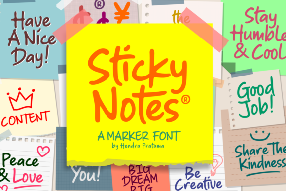 Sticky Notes: A Magical Script Font